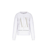Armani Exchange Studded Icon Sweatshirt Sudadera, Blanco, S para Mujer