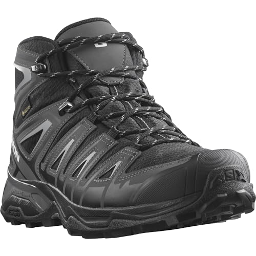 Salomon X Ultra Pioneer Mid Gore-Tex Zapatillas de Senderismo para Hombre, Cualquier clima, Sujeción del pie segura, Estabilidad y amortiguación, Black, 43 1/3