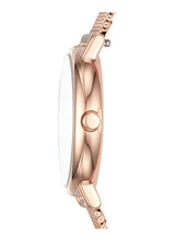 Skagen Reloj Signatur Lille para mujer, Movimiento bimanual de cuarzo en tono oro rosa con correa de acero o piel, 30 mm, Tono Oro Rosa Y Blanco