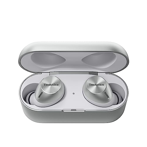 Technics EAH-AZ40M2ES Auriculares Inalámbricos con Cancelación De Ruido, Bluetooth Multipunto 3 Dispositivos, Cómodos Intraurales, Micrófono Integrado, Ajuste personalizable, Plata