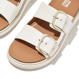 Fitflop Gen-FF Buckle Two-Bar Leather Slides, Sandalias deslizantes Mujer, White, 40 EU