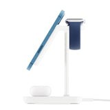 Twelve South HiRise 3 | Estación de Carga magnética 3 en 1 para iPhones, AirPods y Apple Watch MagSafe + Cable USB-C de 1,5 Metros (Blanco)
