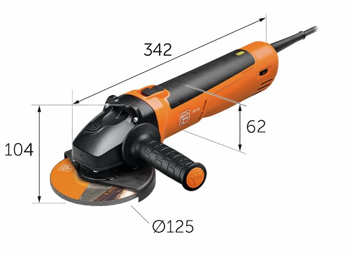 FEIN CG 15-150 BL Amoladora angular sin escobillas Ø125 mm,1500 W, velocidad en vacío variable 2800-7000 m/min., para trabajos efectivos de desbaste, corte y desbarbado