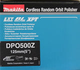 Makita DPO500Z Pulidora rotorbital BL 18V LXT 125mm (sin batería y cargador)