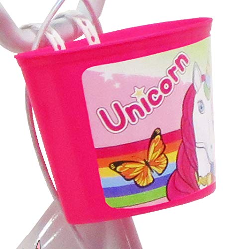 Unicorn Bicicleta para niños, Blanco-Rosa, 16" (40,64 cm)