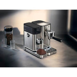 WMF Lumero - Molinillo de café espresso eléctrico, 150 W, botones táctiles LED, 40 grados de molienda, contenedor de harina de café, acero inoxidable Cromargan mate