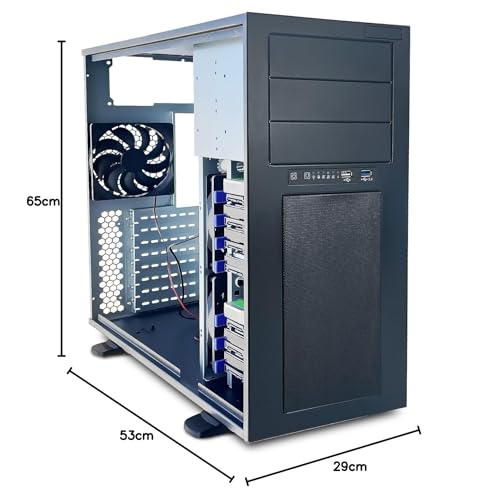 FANTEC 2561 AT-835-3525 PC Case, for 12"x13" mainboards, 8X 3.5 HDDs + 3X 5.25 modules, Incl. 3X 12cm Fan.