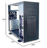 FANTEC 2561 AT-835-3525 PC Case, for 12"x13" mainboards, 8X 3.5 HDDs + 3X 5.25 modules, Incl. 3X 12cm Fan.