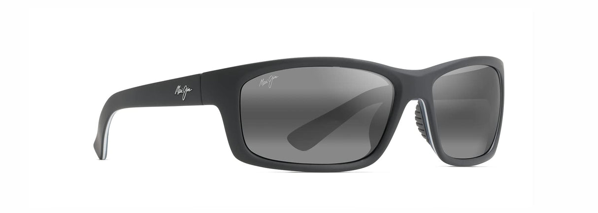 Maui Jim Kanaio Coast Gafas, Matte Soft Black/White/Blue, 61-16-130 Unisex Adulto