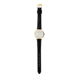 Emporio Armani Reloj de mujer, Movimiento de dos manecillas, caja de acero inoxidable dorado de 32 mm con correa de piel, AR1910, Negro y tono dorado
