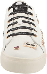 KARL LAGERFELD Cate Pins Lace Up Platform Sneaker, Zapatillas Mujer, Blanco Brillante, 38 EU