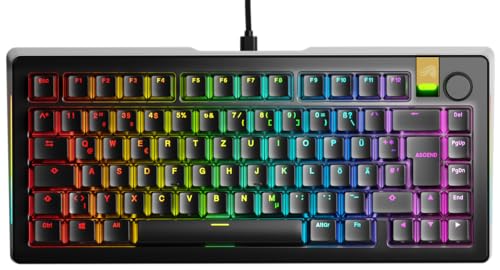 Glorious Gaming GMMK 3 Pro HE: Teclado de Respuesta rápida, Hall Effect, Carcasa de Aluminio, sondeo 8K, switches magnéticos y Hot Swap MX, Juntas modulares, TKL 75%, QWERTZ alemán - Negro