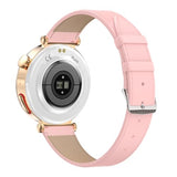 Knauermann Neo 2 (2025) – Oro Redondo – Reloj Sanitario smartwatch – ECG – Función HRV – BT Bluetooth – Apnea del sueño – Presión Arterial – Correa de Piel de Vacuno Rosa, Durchmesser: 40 mm,