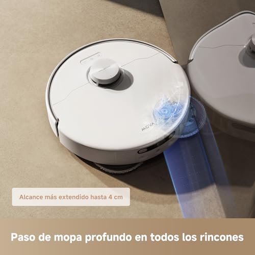MOVA P50 Pro Ultra Robot Aspirador y Fregasuelos, 19000 Pa, Limpieza de Rincón a Bordes, Autolimpieza de Tabla de Lavado y Mopas a 75 Grados C, Vaciado Automático, Evasión de Obstáculos