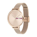 Tommy Hilfiger Reloj Analógico de Cuarzo para Mujer con Correa de Malla de Acero Inoxidable de Oro Rosa - 1782158