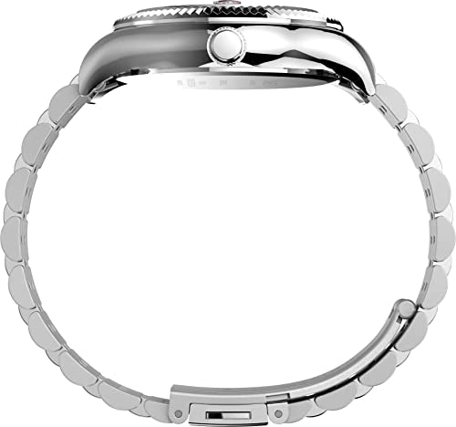 Timex Peanuts - Reloj de 36 mm para mujer, correa de acero inoxidable en tono plateado, esfera rosa, caja en tono plateado TW2V47400