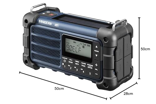 Sangean MMR-99 Radio de Emergencia, manivela, Azul Oscuro Solar con Dab+Med Dab+