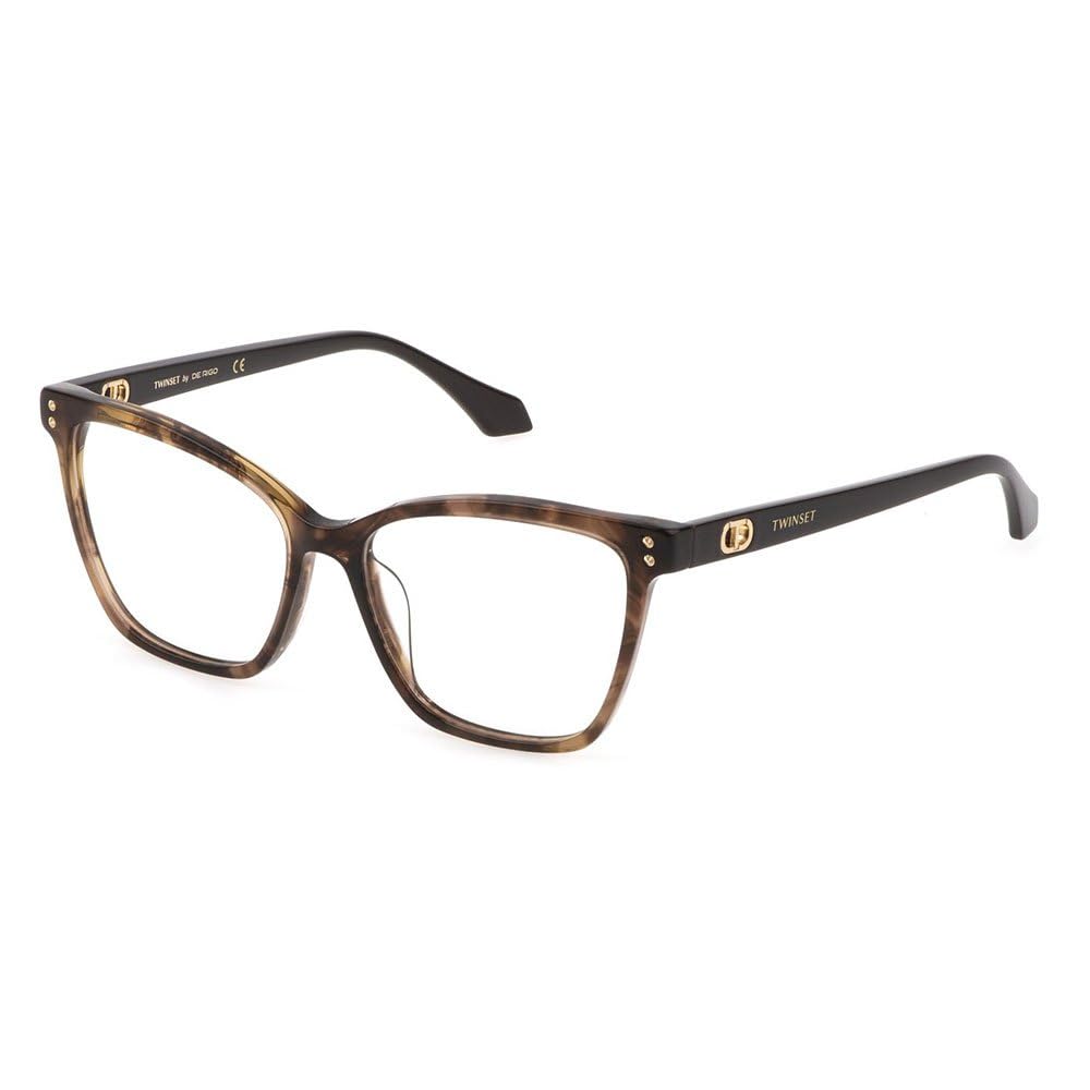 TWINSET VTW006 Gafas, Shiny Melange Brown, 53 para Mujer