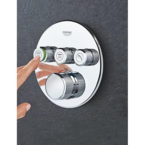Grohe Grohtherm SmartControl - Termostato redondo para ducha y baño con instalación empotrada y tres válvulas, Cromo (29121000)