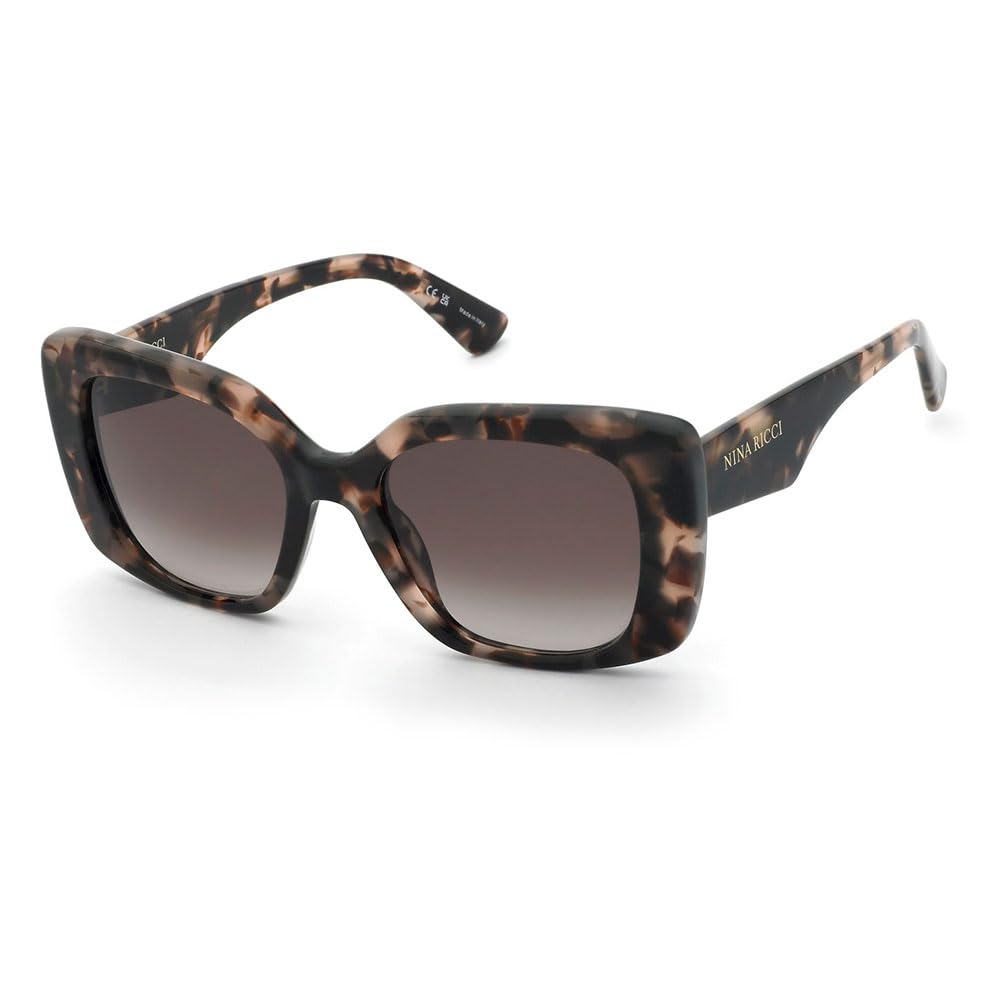 Nina Ricci, SUNGLASSES, SNR439-53-01GQ, BROWN/PINK HAVANA, Female