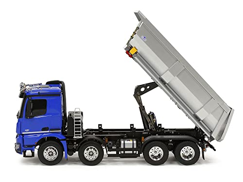 Tamiya-56366 Hoja Mercedes-Benz TAMIYA 56366 1:14 MB Arocs 4151 Tipper 8x4-kit para Montar, RC, Control Remoto, camión, Juguete de construcción, modelismo, Tinkering, Color Azul