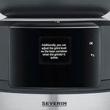 SEVERIN FILKA, cafetera de filtro totalmente automática, cafetera de filtro 5 en 1 con pantalla LED, molinillo, con jarra termo, negro mate/acero inoxidable, KA 9695