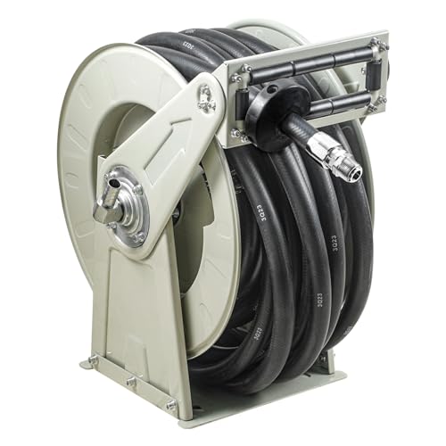 VEVOR Carrete de Manguera de Combustible 25,4mm x 15,24m Carrete de Manguera Diésel Retráctil Extra Largo Boquilla de Combustible Automática de Caucho NBR 300 PSI para Barco, Vehículo, Camión Cisterna