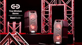 SHARP PS-931 Party Speaker, microfono, TWS, Bluetooth, 2 x USB, 2 puertos 6,3 mm para microfono y guitarra, luces multicolor, 180W p. maxima, bateria litio integrada con hasta 13 horas de reproduccion