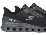 Skechers Arch Fit Glide-Step Pro, Zapatillas Hombre, Black Knit/Charcoal PU, 44 EU