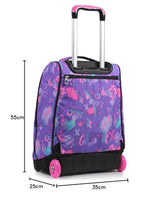 Seven Mochila con Ruedas, IRIDESCENT, Lila - Mochila 2 en 1, Mochila Escolar con Carro, Crossover System - Bolso Escolar Niños, para adolescentes - Bolsillo Interior con Organizador