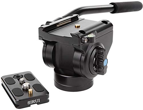 SIRUI Fluid Cabeza de vídeo con la Placa de liberación rápida de Carga máxima de 3 kg 360 Grados Arca Suizo Compatible (AM-5V)