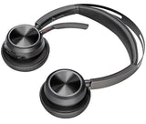 Poly Voyager Focus 2 Auriculares inalámbricos UC con micrófono y soporte de carga: compatible con PC a través del adaptador BLUETOOTH BT700 incluido o mediante cable USB