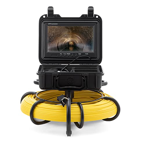 VEVOR Cámara Endoscópica de Drenaje Pantalla de 9" IP68 Impermeable Batería de 4500 mAh 12 LED Ajustable Cable de 91,5 m Tarjeta SD de 16GB para Tubería de Alcantarillado Drenaje de Plomería en Hogar