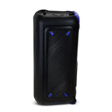 mooov 477371 - Altavoz Bluetooth Potente 200W Musicales, TWS portátil, 7 Efectos LED, Tomas USB, SD, Entrada para Micro, asa Extensible y Ruedas Estilo Trolley para fácil Transporte