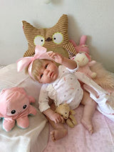 Reborn Valeria,Reborn Vinilo DE Silicona 52CM,2,3KG,RASGOS FACIALES como LOS DE UN Bebe Real,BOLSITAS EN Ojos,Nariz CHATA,Carita Redonda,Manos Y PIES con LA Medida DE UN Recien Nacido.