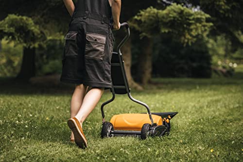Fiskars Cortacésped StaySharp Max, Cortacésped con sistema de corte sin contacto, Ancho de corte: 46 cm, Negro/Naranja/Plata, 1000591