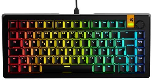 Glorious Gaming GMMK 3 HE: Teclado Respuesta rápida, Hall Effect, sondeo 8K, switches magnéticos y mecánicos MX, Teclado 75% Hot Swap, Juntas modulares, PBT Doble inyección, QWERTZ alemán - Negro