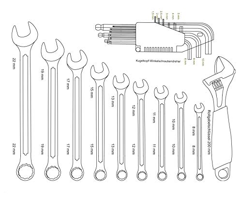 Mannesmann - M29077 - Carro de aluminio para herramientas, equipado, 159 piezas.