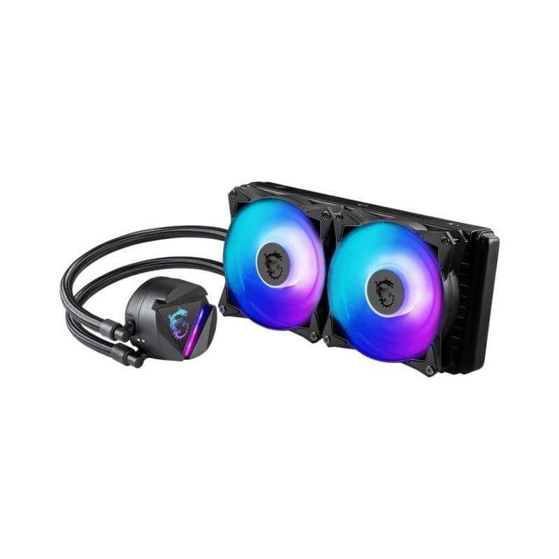 MSI MAG CORELIQUID 240R Refrigeración Líquida CPU AIO - Blockhead ARGB Giratorio, Bomba de Radiador Integrada, Flujo Dividido, Tubería a Prueba de Evaporación - Admite AMD e Intel
