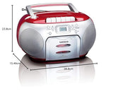 Lenco SCD-42 Rojo, Plata - Radio CD (FM, Jugador, CD,CD-R,CD-RW, Stop automático, Repetir, LCD, Rojo, Plata)