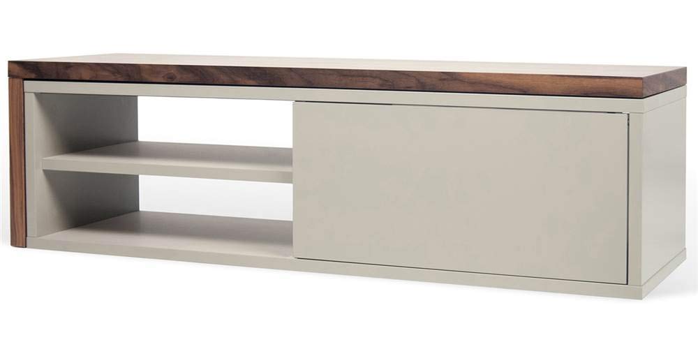 TemaHome Move funda para soporte de TV, madera, madera de nogal, gris, 110 x 35 x 25 cm)