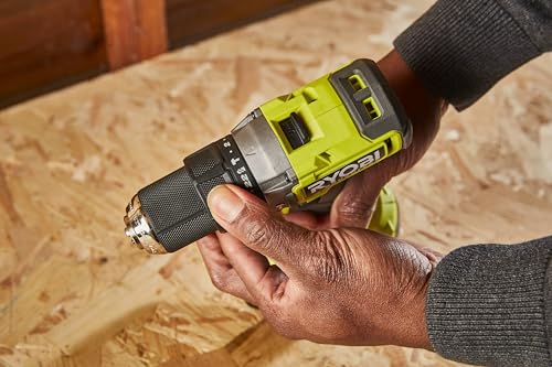RYOBI ONE+ 18V Taladro percutor sin escobillas – 54 Nm, mandril 13 mm, 2 velocidades (0–450/0–1.700 rpm), 24 posiciones de par – Incluye baterías 2,0 Ah + 4,0 Ah y cargador