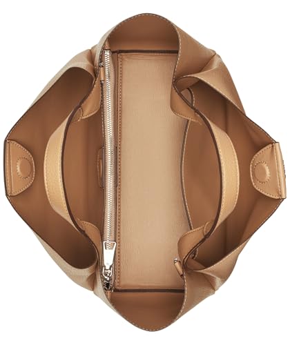 DKNY Willa Satchel, 100% Poliuretano Mujeres, Capuchino, Large