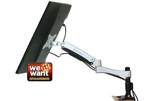 SilverStone SST-ARM11BC - Bracket para montaje de un brazo para monitor LCD LED, Ajustable, con rotación de 360º, brazo basculante arriba/abajo 90º,izquierda/derecha 90º & 180º Max VESA100x100,negro