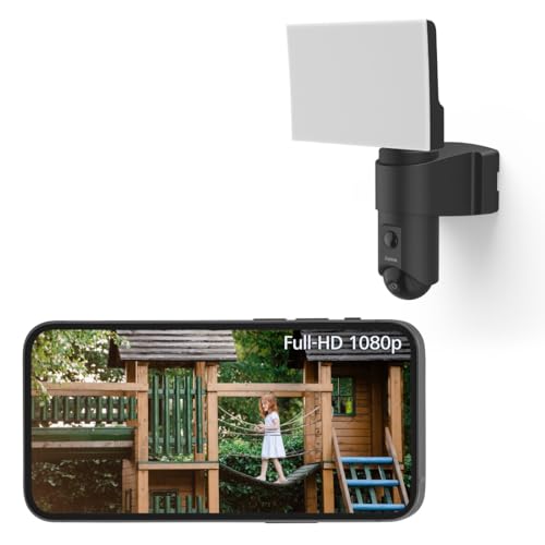 Hama | Cámara de vigilancia Exterior, 1080P, Sensor de Movimiento y luz, Full HD, Compatible con Amazon Alexa y Google Assistant.