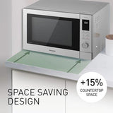 Panasonic NN-CD88QSEPG Air Fry Combi Horno Microondas de 34 L con Grill De Cuarzo, 1000 W, Descongelación Automática, Sensor Genius, Acero Inoxidable, Plateado