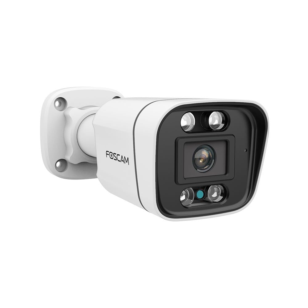 Foscam Cámara IP PoE de 8 MP para Exteriores con focos y Sirena V8EP Blanca