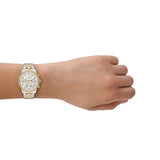 Michael Kors Reloj Bryant para Mujer, Movimiento cronógrafo de Cuarzo de 35 mm con Correa de Acero Inoxidable, 35 mm, Plateado y Dorado