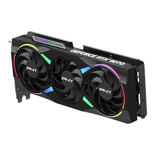 PNY Tarjeta Gráfica GeForce RTX™ 5070 12GB ARGB OC DLSS 4 Triple Ventilador
