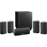 Harman/Kardon HKTS 5 Sistema de altavoces para Home Theatre de sonido envolvente de 5.1 canales que incluye 4 altavoces satélite de dos-vías, 1 altavoz central y un Subwoofer de 60 W, color negro